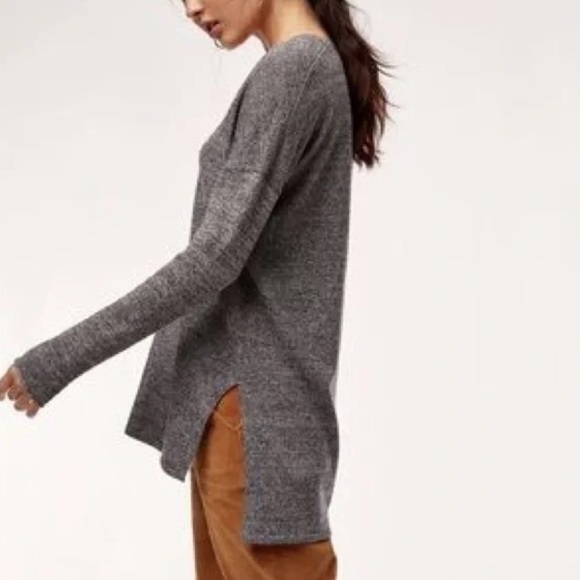 Aritzia BABATON Erin Wool Linen Blend V-Neck Grey Sweater Size S - Picture 4 of 8